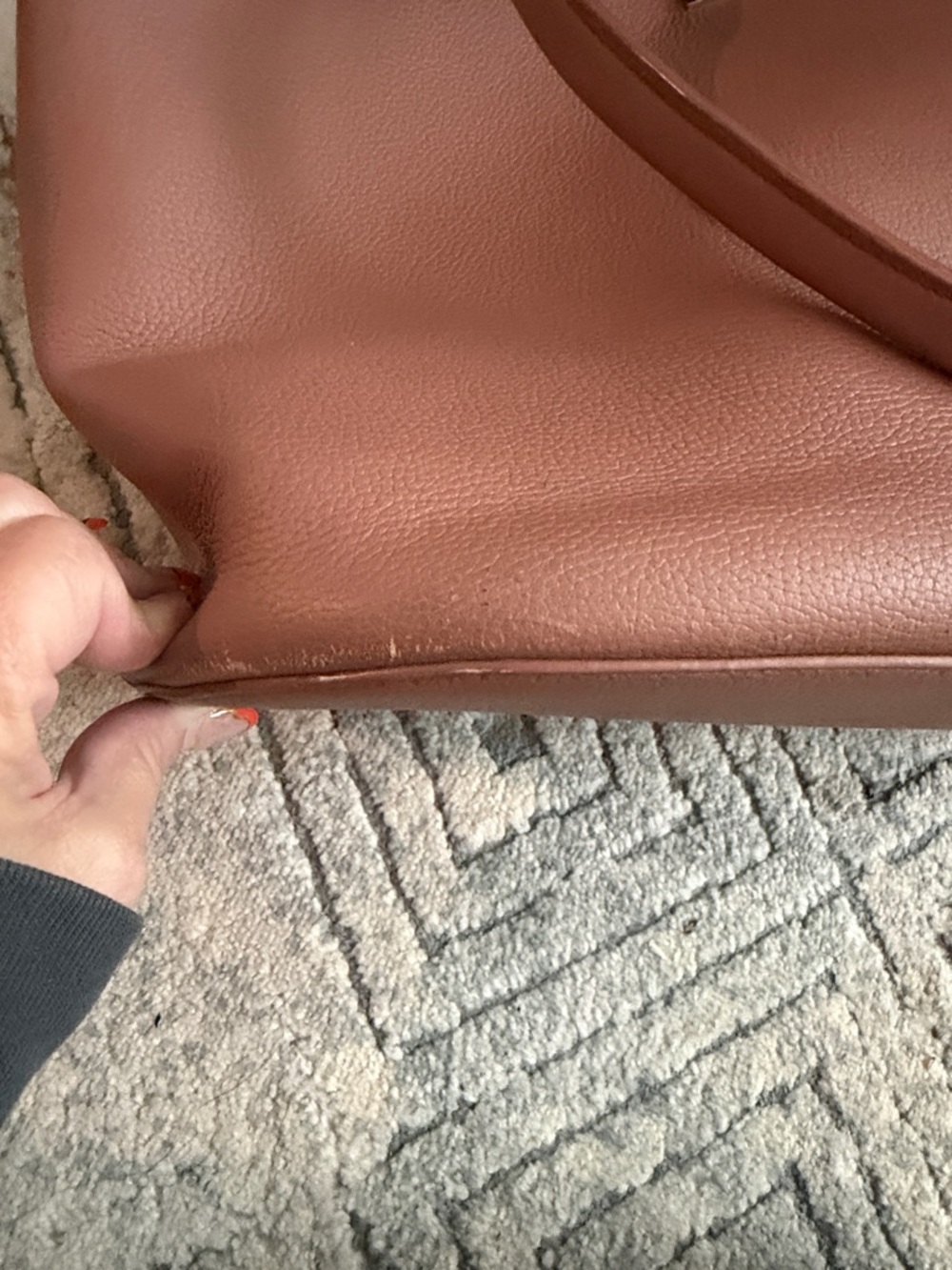 Kate Spade Rose Taupe Pebbled Leather Tote with Bow Accent - Picture 7 of 16